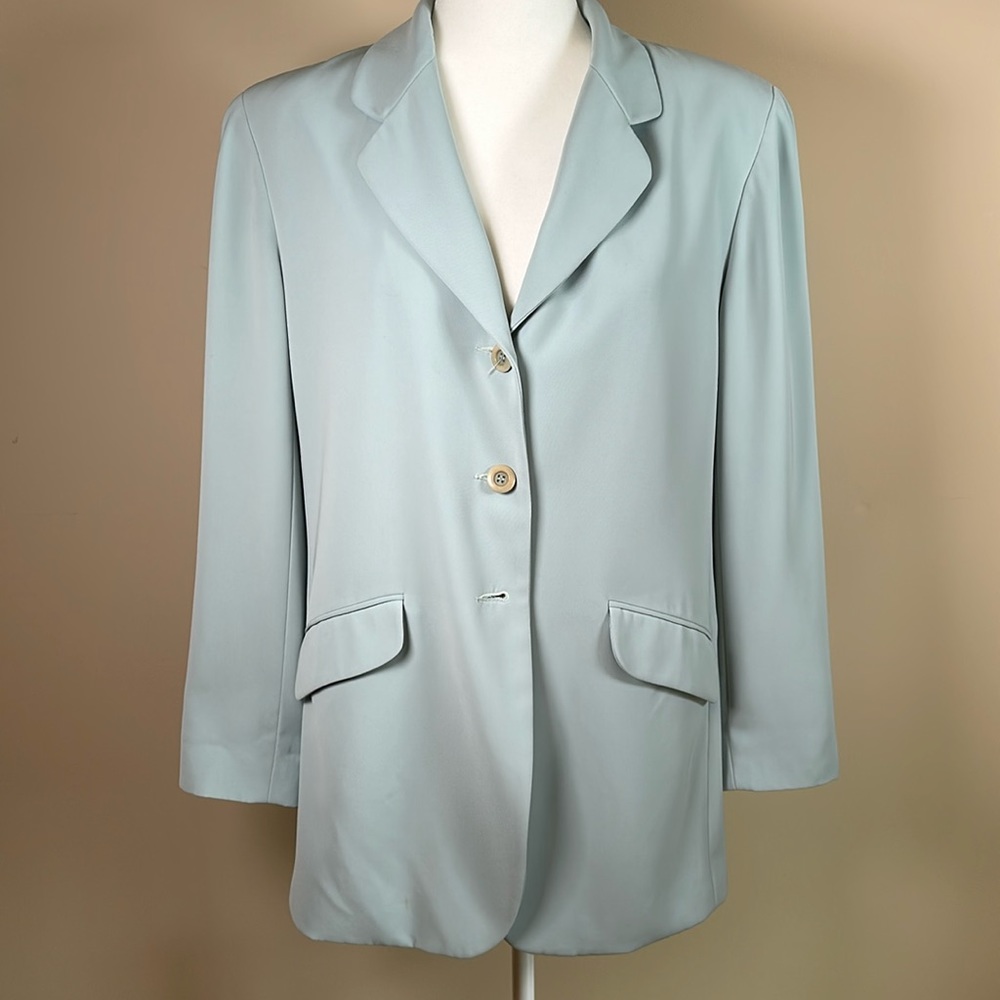 Alex New York Pastel Green draping blazer